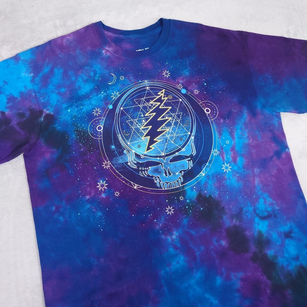 Liquid Blue Grateful Dead Shirt Mens XL Blue Tie Dye Mystical Stealie Celestial